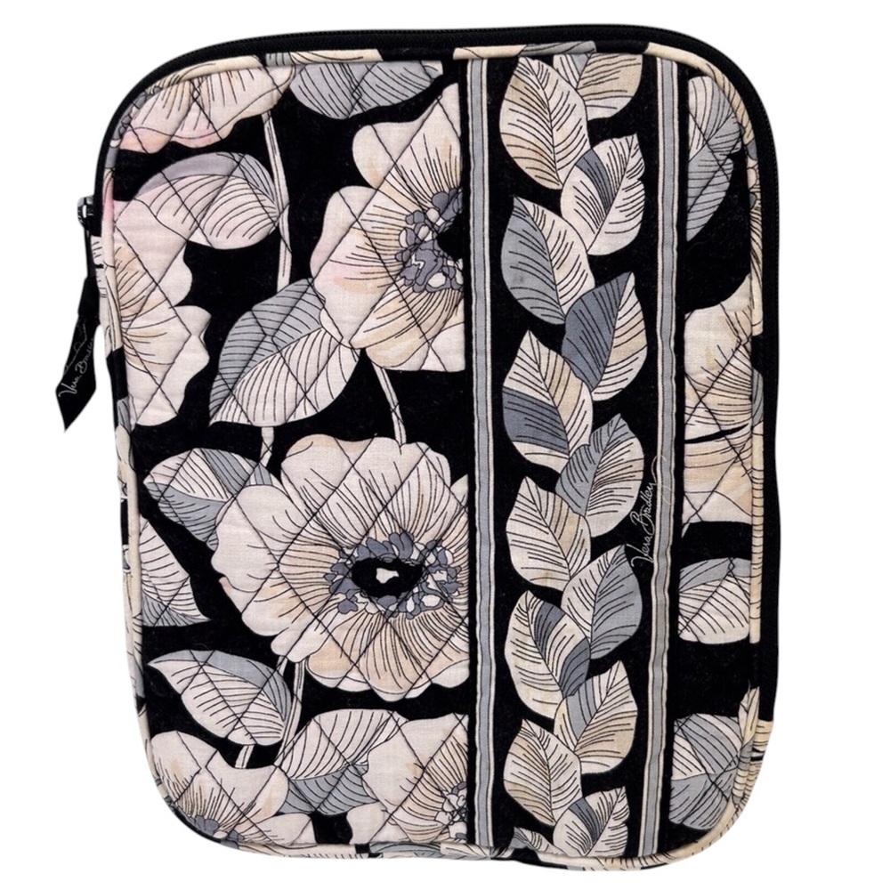 Vera Bradley Tablet Sleeve Canterberry Cobalt Black/Cream/Gray GUC
